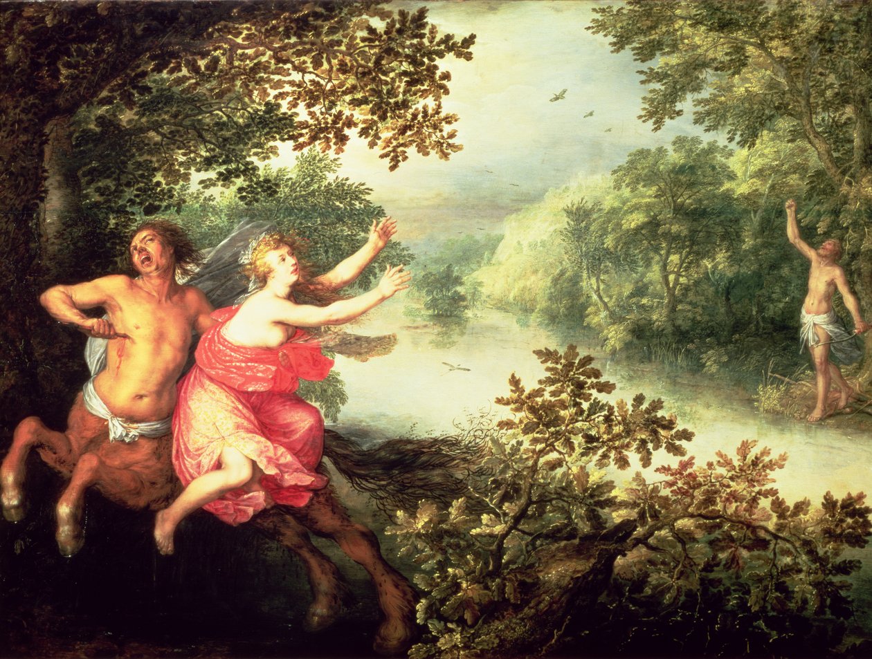 Hercules, Deianeira och kentauren Nessus, 1612 (panel) av David Vinckboons