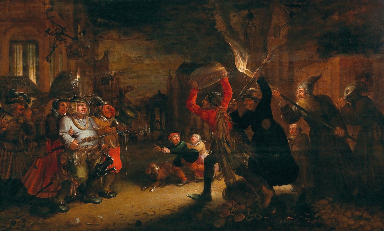 Kampen mellan karneval och fastan, tidigt 1600-tal.. av David Vinckboons