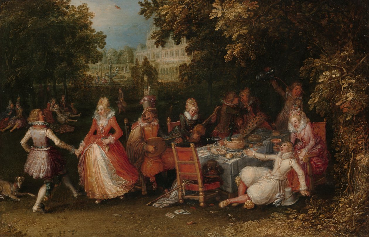 The Garden Party, ca 1610 (olja på panel) av David Vinckeboons