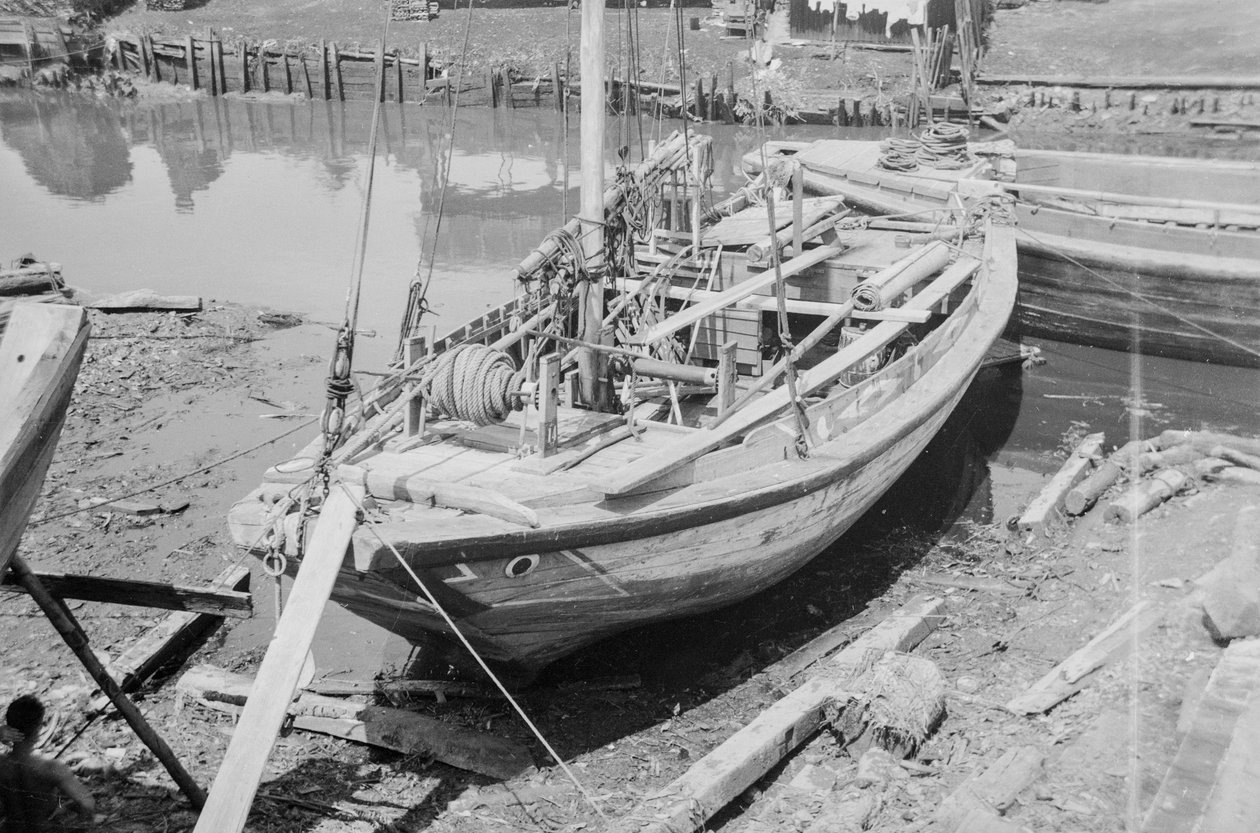 En skrothög av Twaqo-typ torkade i land vid Singapore av David Watkin Waters