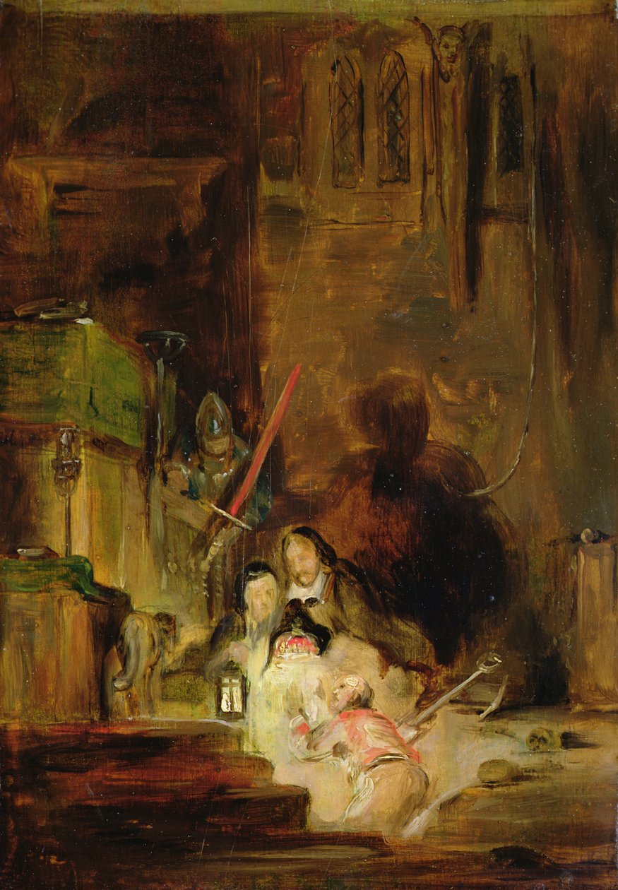 Burying the Regalia of Scotland (olja på duk) av David Wilkie