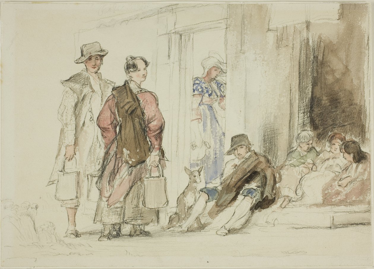 Figurer nära dörröppningen av David Wilkie