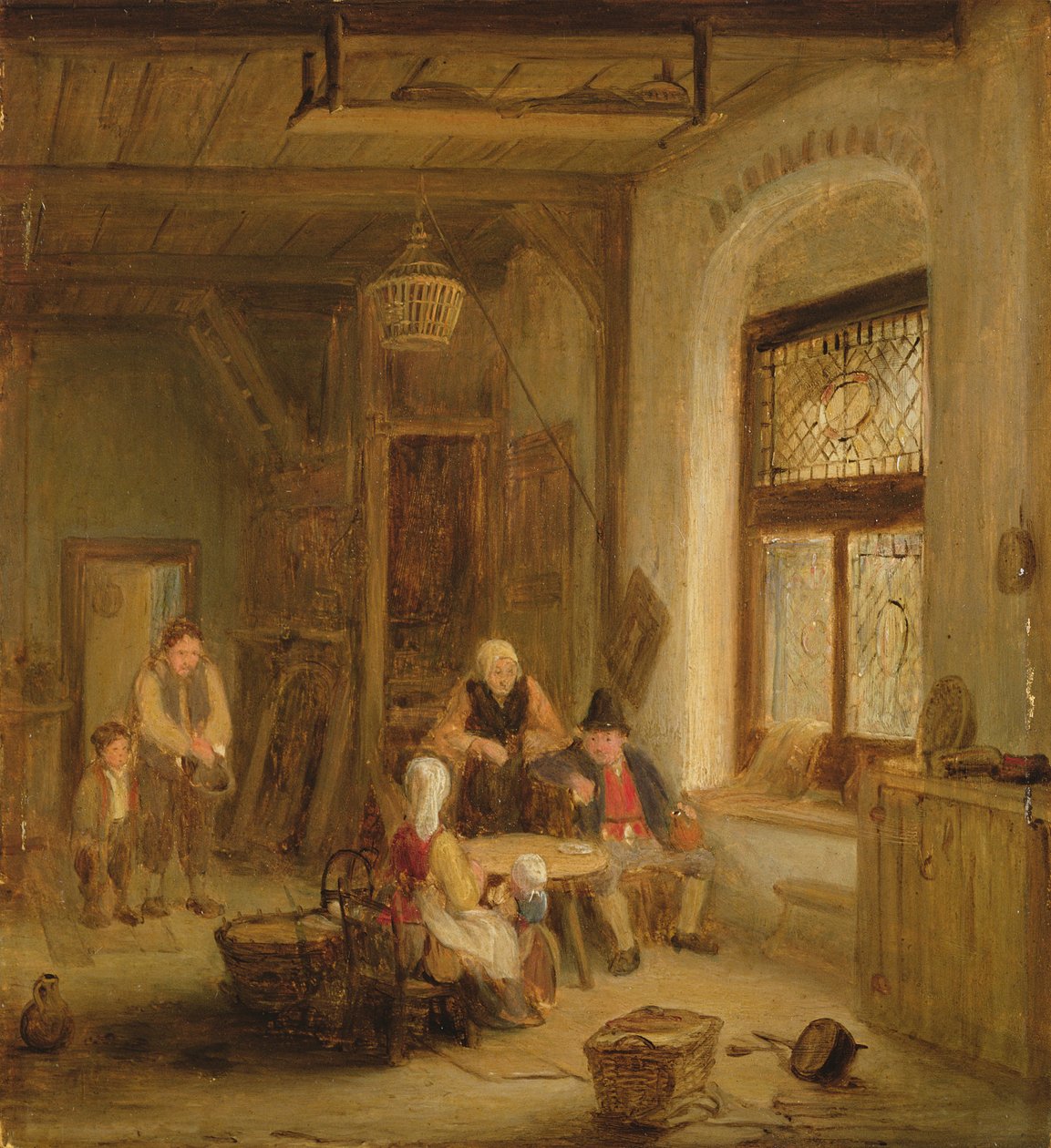 Interiör med figurer vid ett fönster av David Wilkie