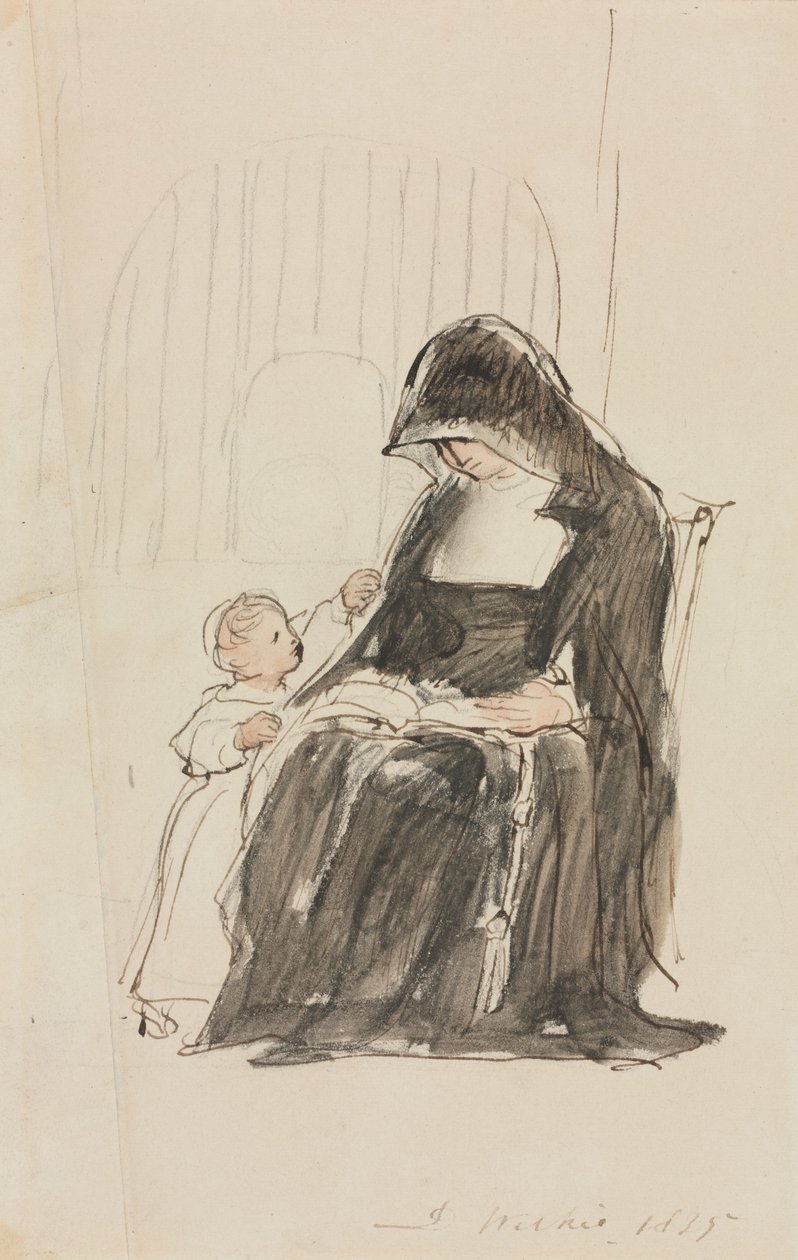 Nunna läser för ett barn av David Wilkie