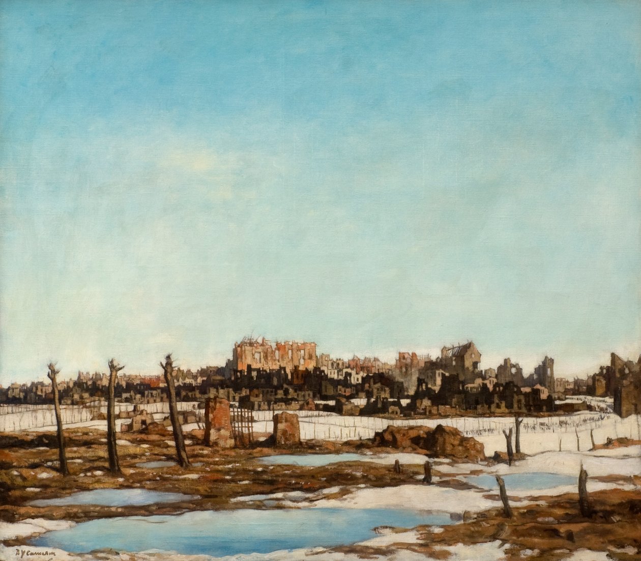Bailleul, ca 1918 (olja på duk) av David Young Cameron