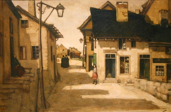 Laroche, Belgien (olja på duk) av David Young Cameron