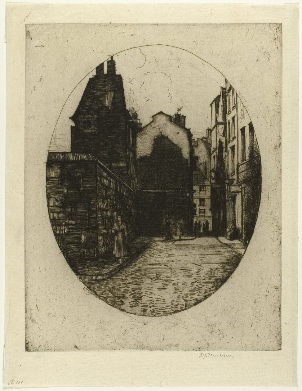 Rue Saint Julien le Pauvre, tallrik sex från Paris Set av David Young Cameron