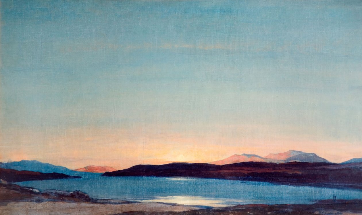 Solnedgång, Loch Rannoch, 1923. av David Young Cameron