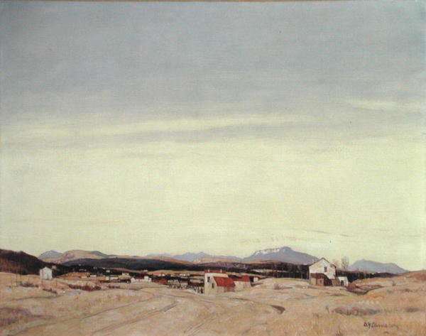 The Distant Hills (olja på duk) av David Young Cameron