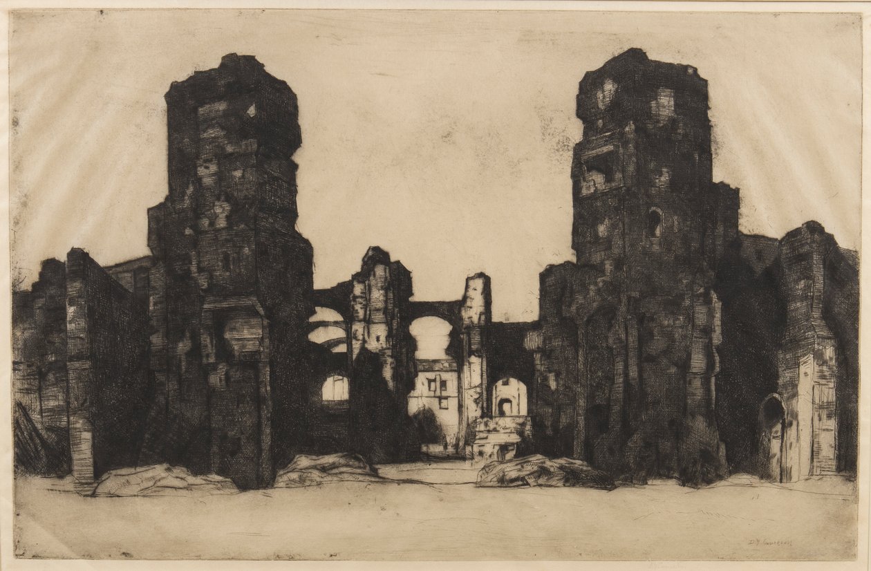 Thermae of Caracalla, 1923 (etsning och torrnål på japon) av David Young Cameron