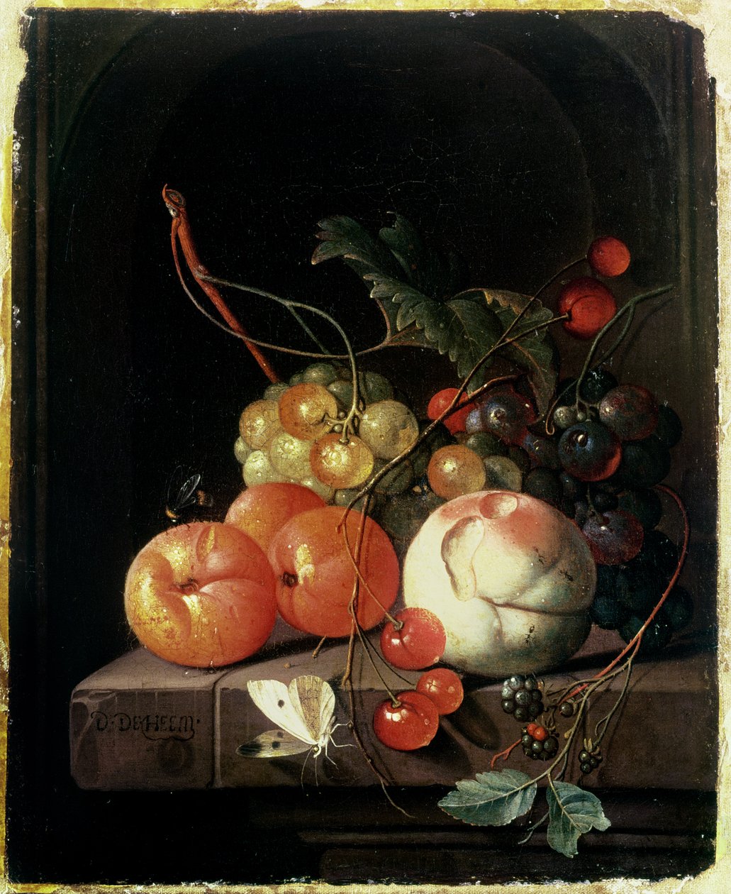 Stilleben av frukt, 1600-talet av David de II Heem