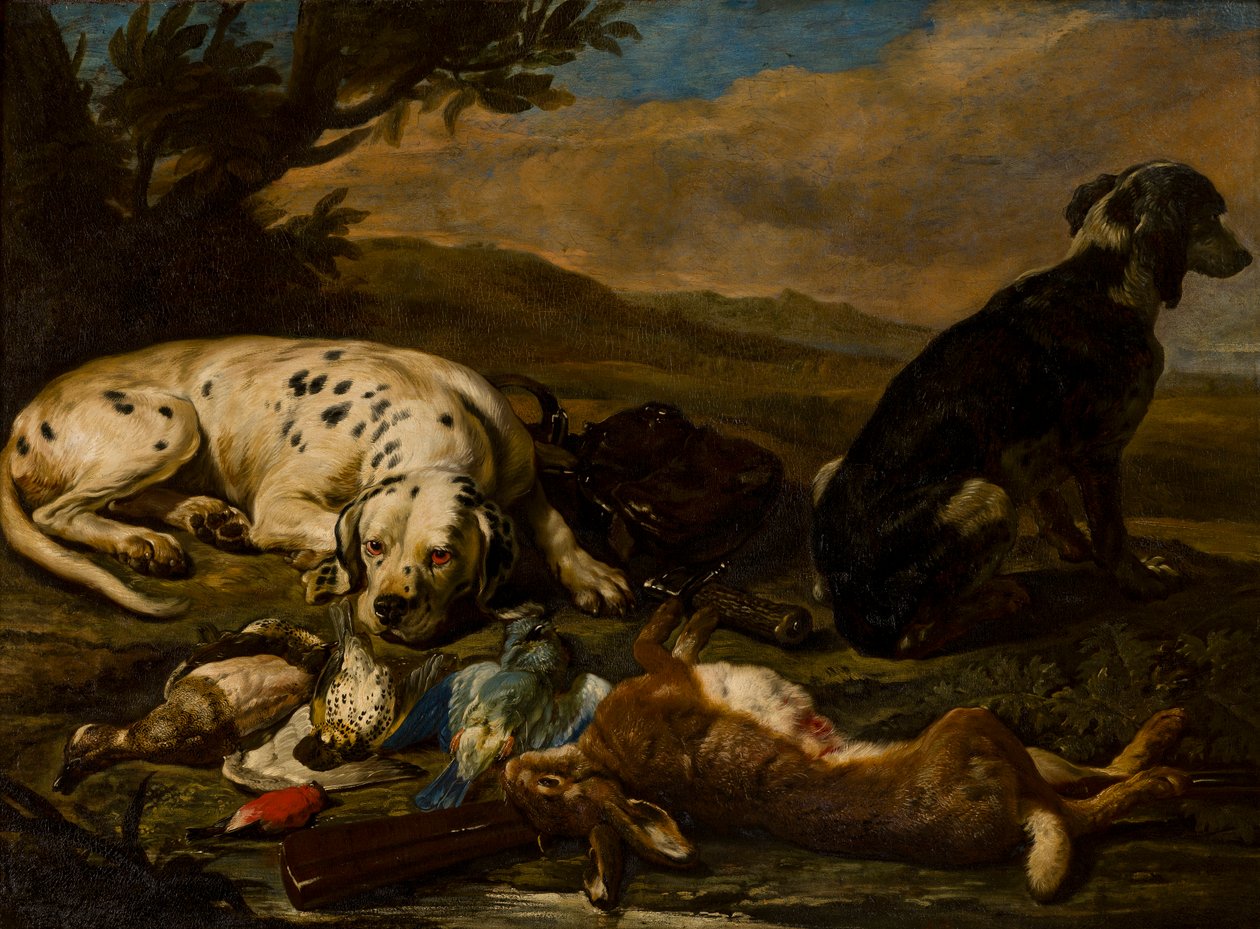 Stilleben baserat på jakt, ca 1665-1701 (olja på duk) av David de Koninck