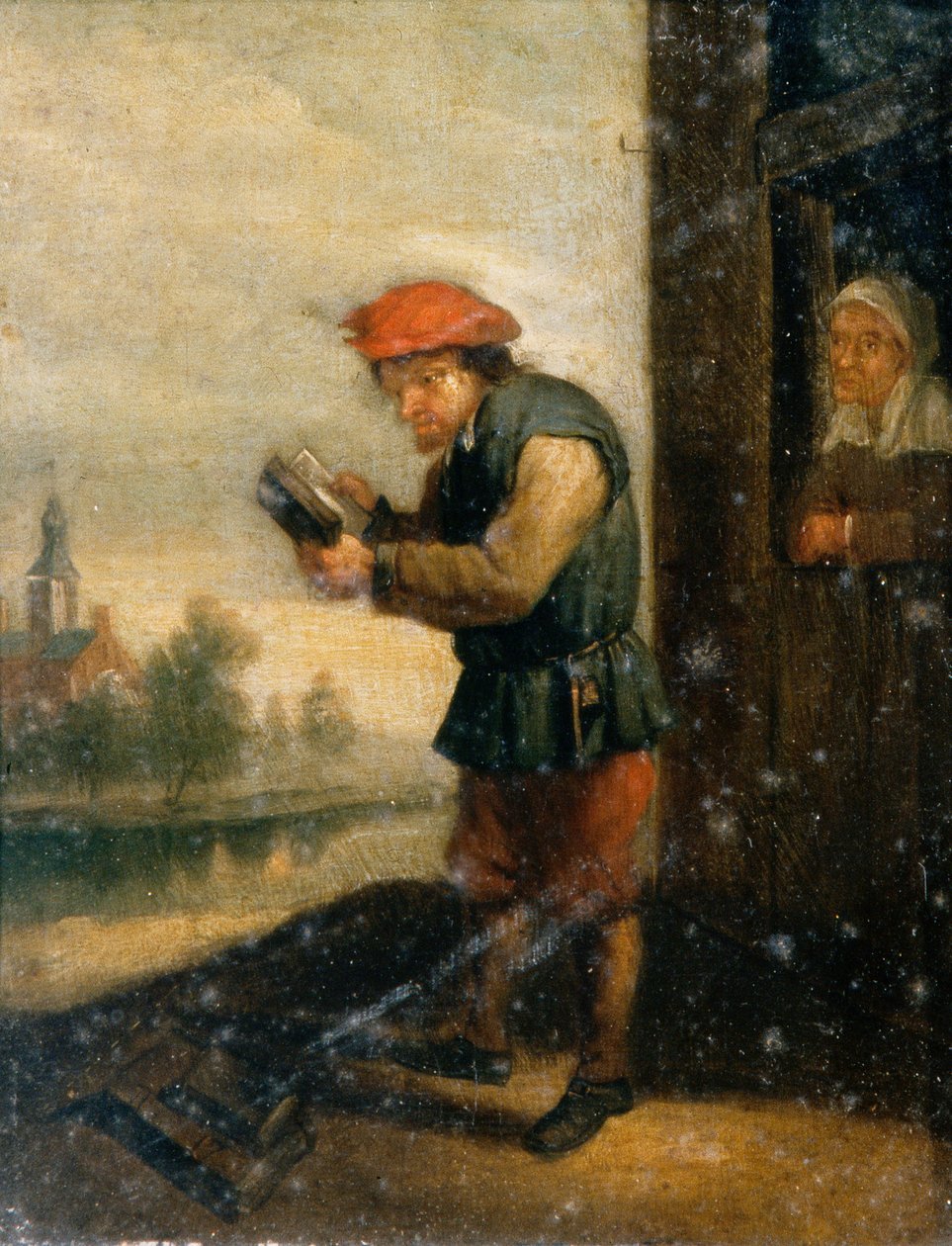Sight, ca 1800 (olja på pannå) av David the Younger (after) Teniers