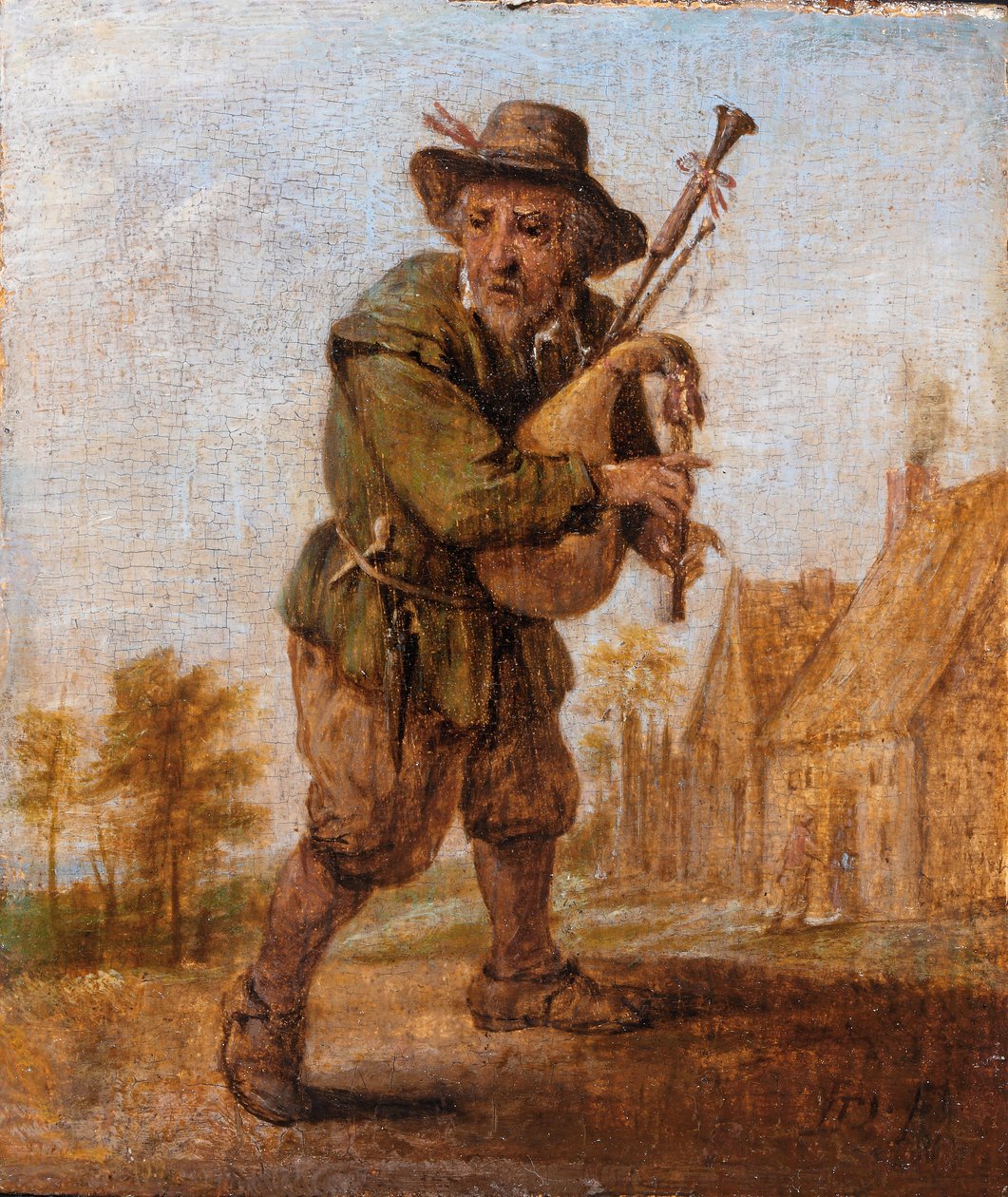 En säckpipsspelare av David Teniers the Younger