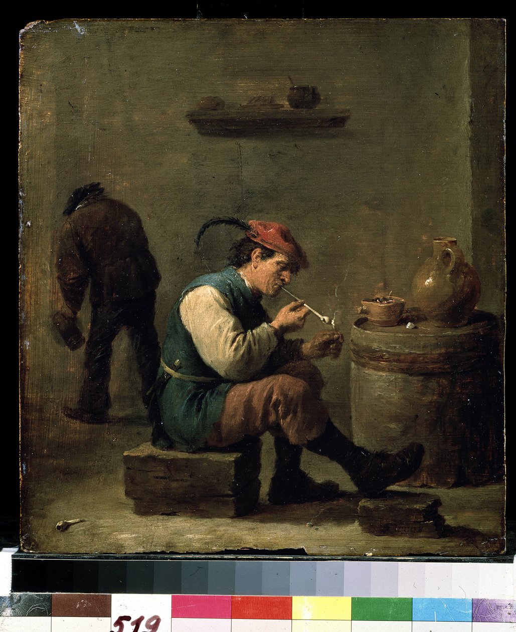 En rökare, ca 1630 (olja på trä) av David Teniers the Younger