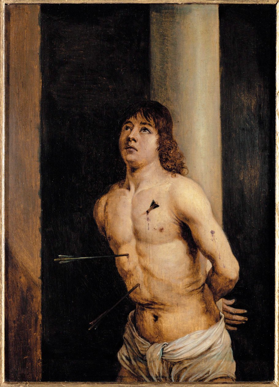 Kopia av Antonello da Messinas Sankt Sebastian... av David the Younger Teniers