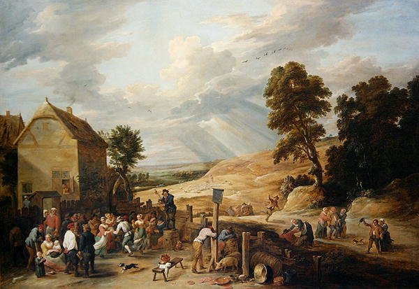 Country Dance before an Inn (olja på duk) av David Teniers the Younger