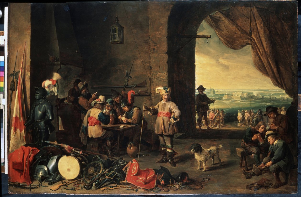 Vaktrummet. Målning av David Teniers den yngre (1610-1690). Olja på trä, 69 x 103 cm av David Teniers the Younger