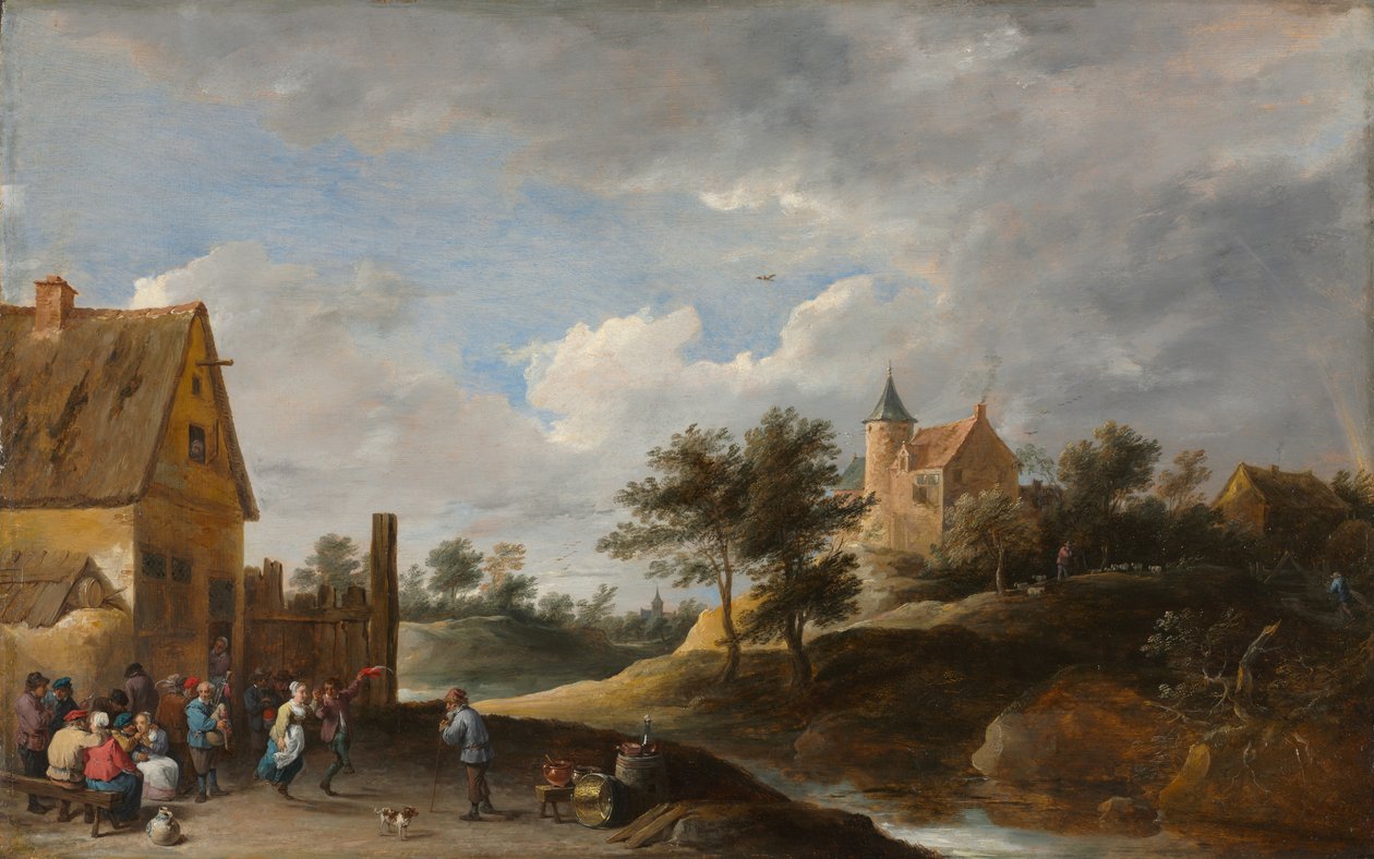 Landskap med bönder som dansar, ca 1645-50 av David Teniers the Younger