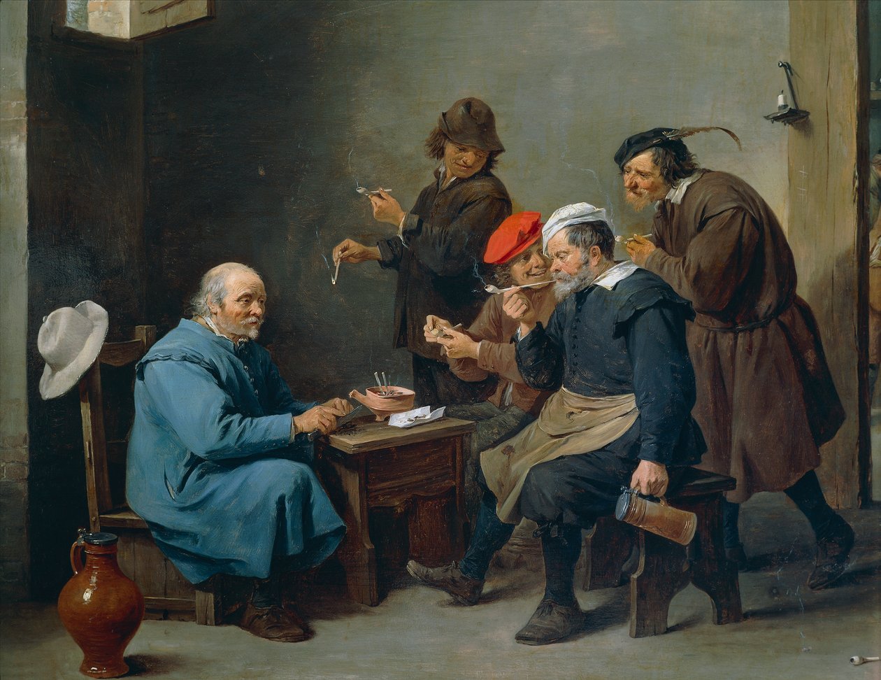 Man i vit hatt av David Teniers the Younger