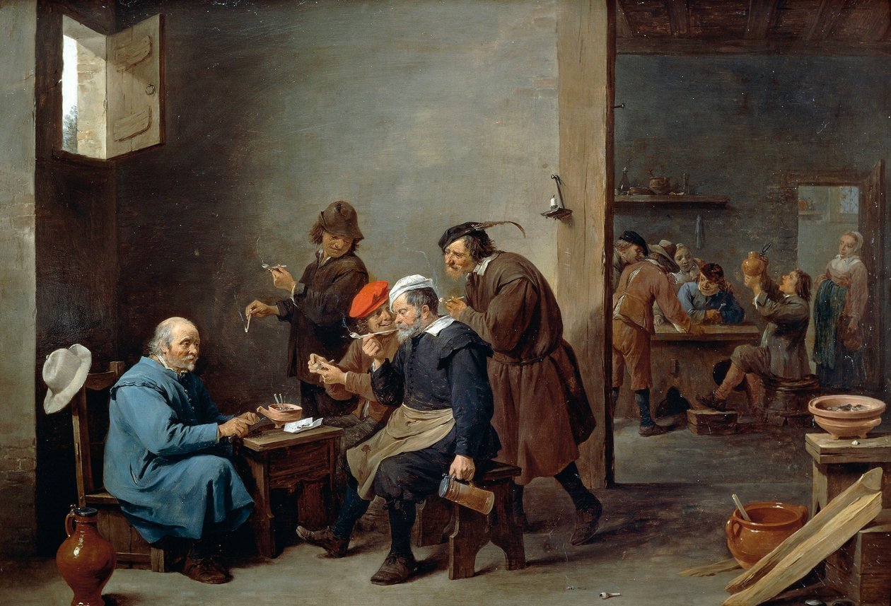 Man i vit hatt av David Teniers the Younger
