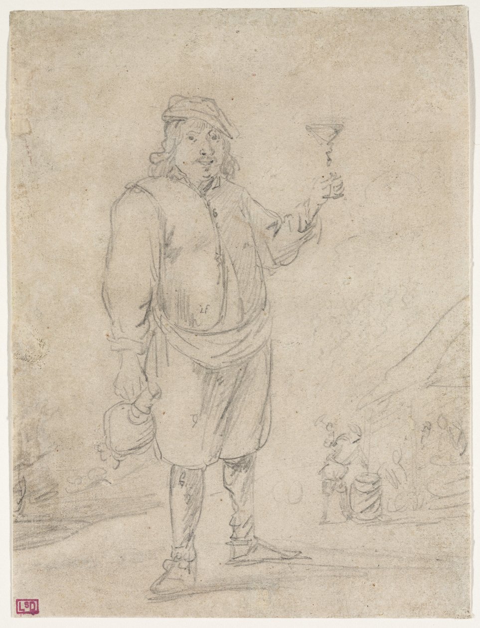 Bonde höjer ett glas vin, c.1644 av David Teniers the Younger