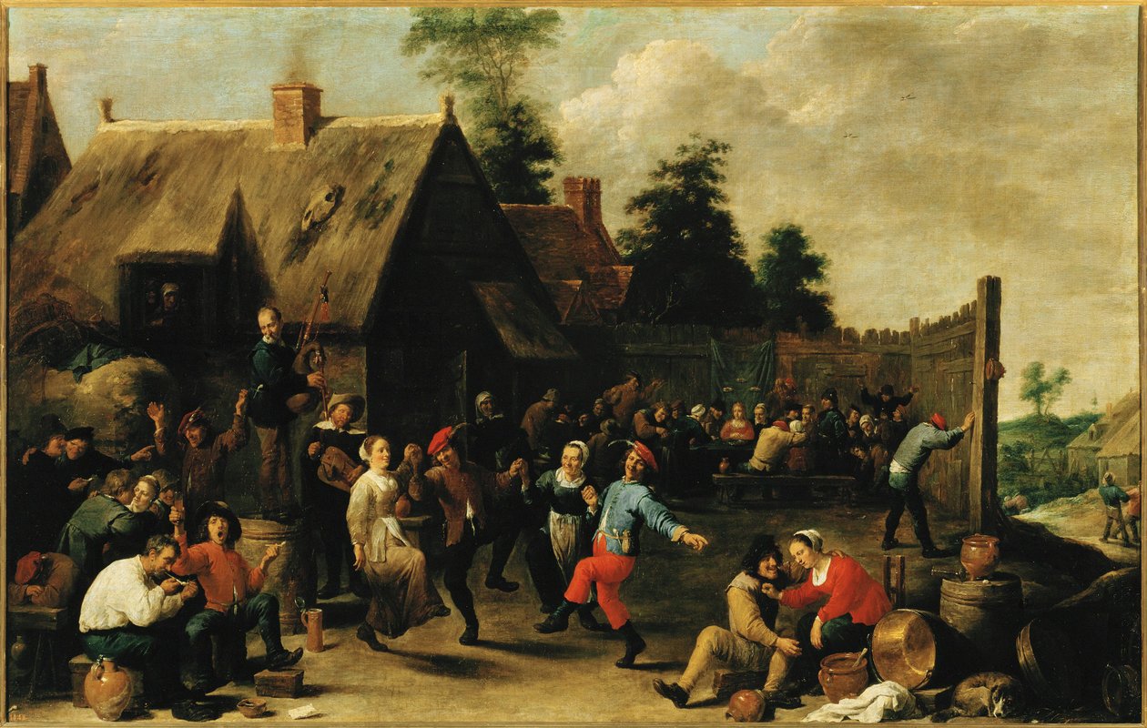 Bönder som festar av David the Younger Teniers