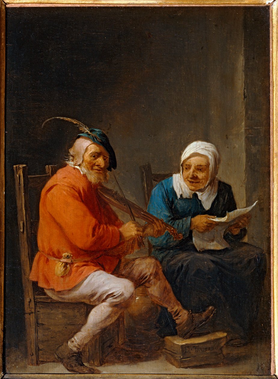 Liten duo: coverspelare och sångerska ... av David the Younger Teniers