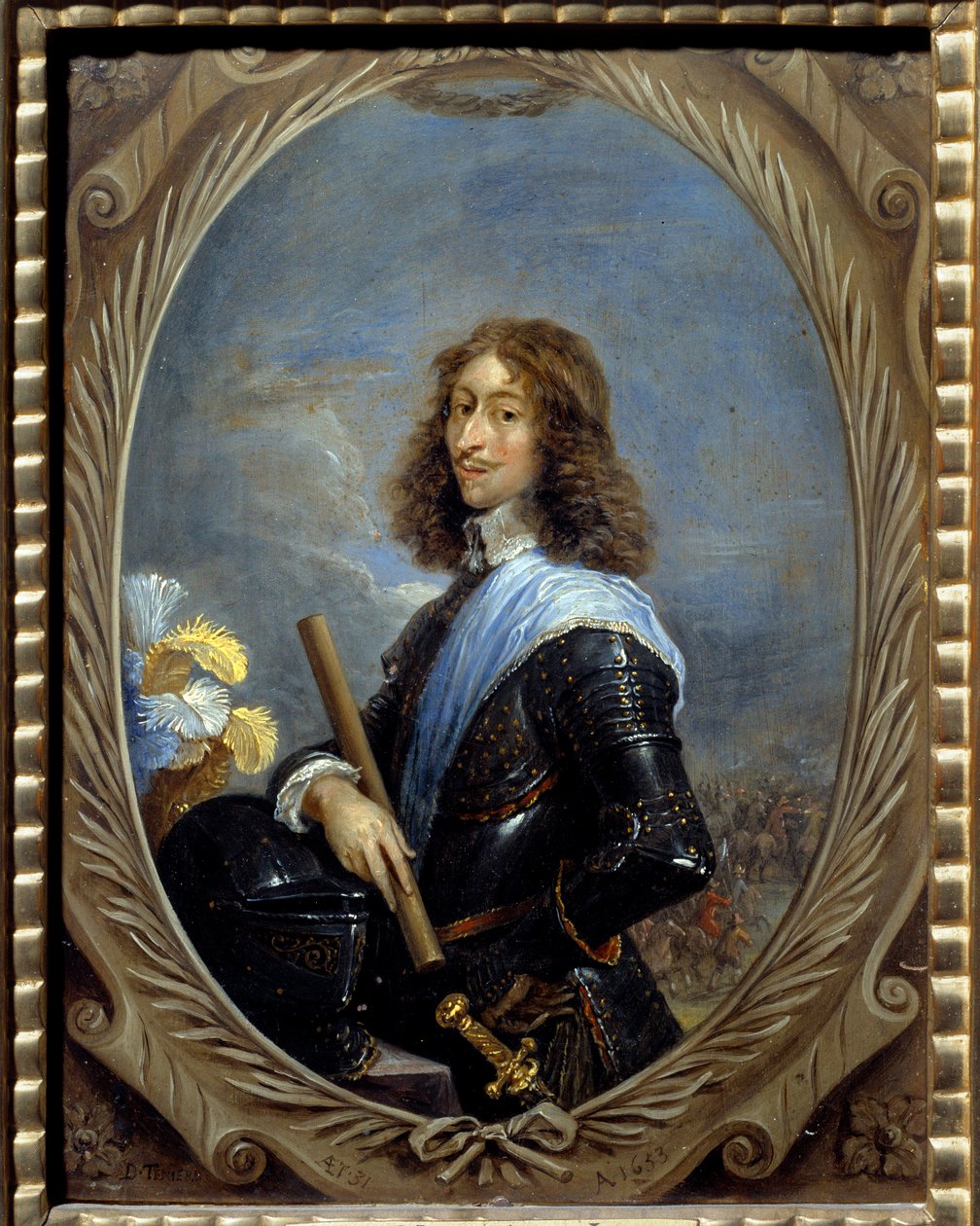 Porträtt av Louis de Bourbon, fjärde prinsen av Conde dit le grand Conde (Bourbon-Conde) (1621-1686) Målning av David Teniers II Le Jeune (1610-1690) 1653 Sön. 0,22 x 0,16 m Chantilly, Musee Conde av David Teniers the Younger