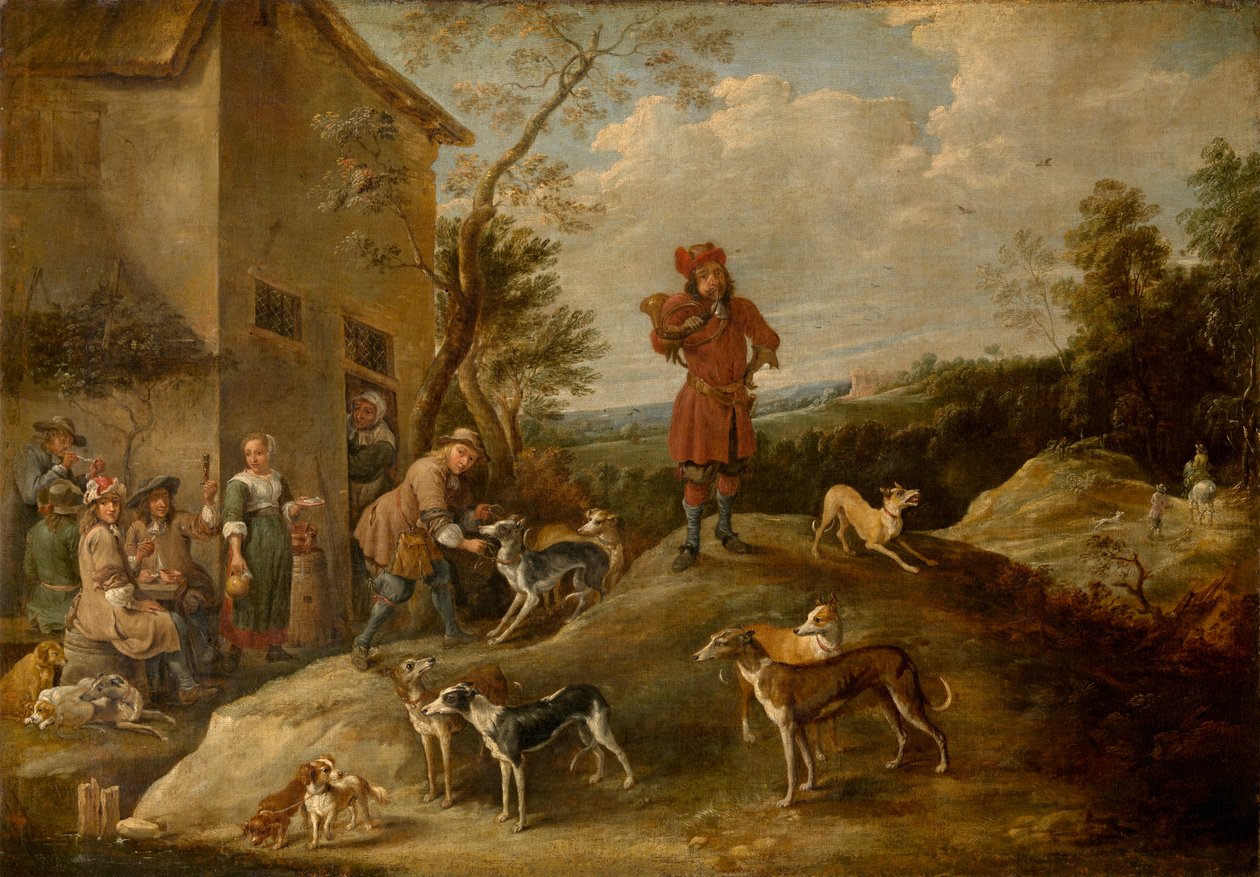 Vilande jägare (olja) av David the Younger Teniers