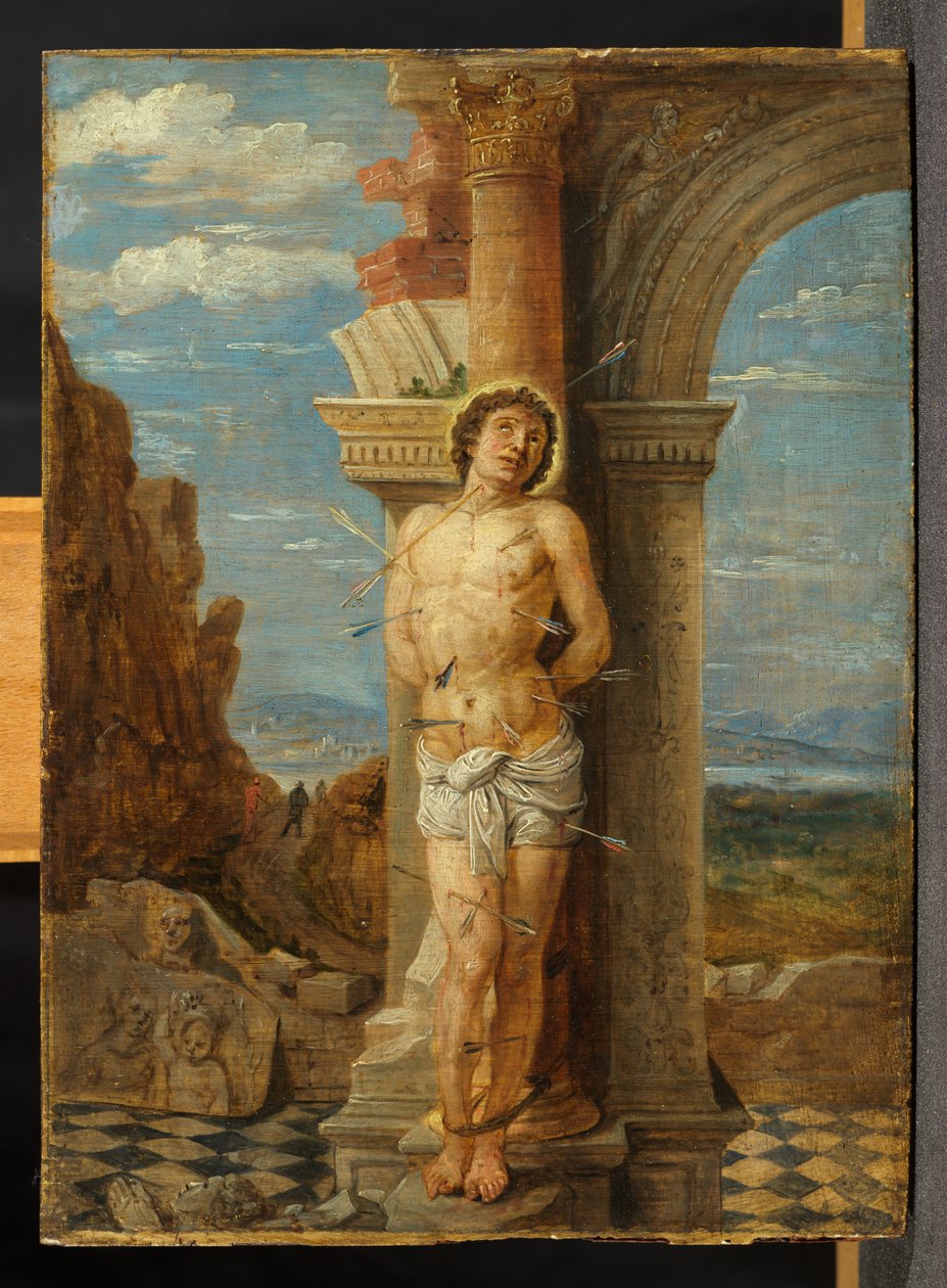 Sankt Sebastian, efter Andrea Mantegna av David Teniers the Younger