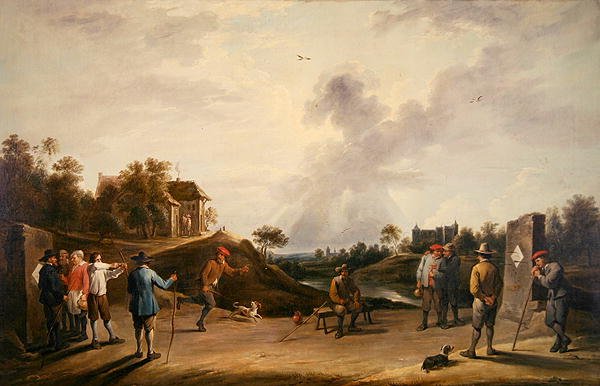Bågskyttetävlingen (olja på duk) av David Teniers the Younger