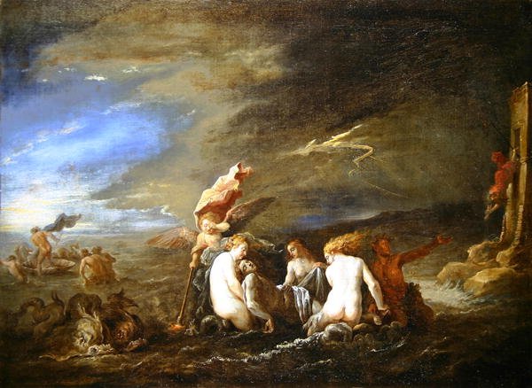 Den drunknade Leander Borne av Nereids av David Teniers the Younger