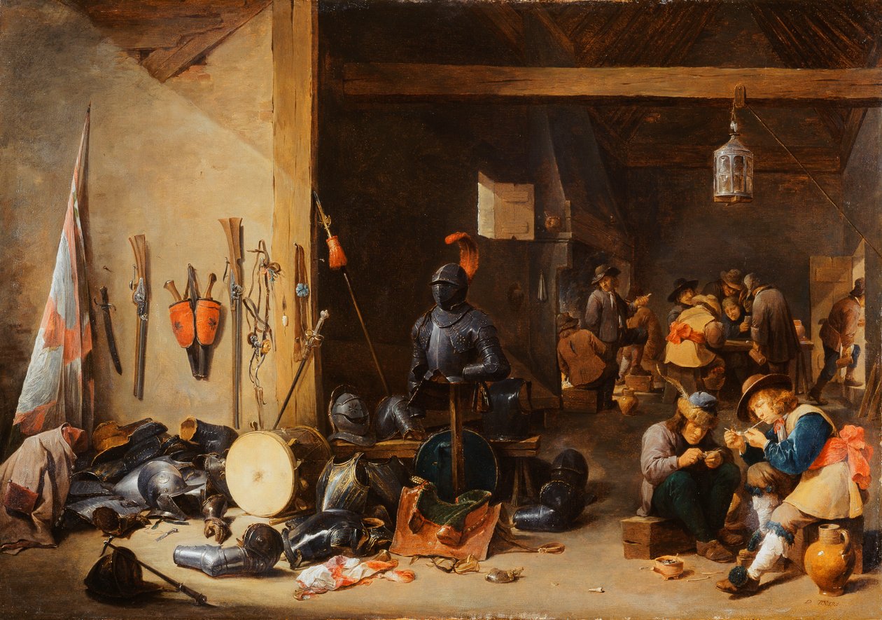 Interiören i ett vaktrum, ca 1640-talet av David Teniers the Younger