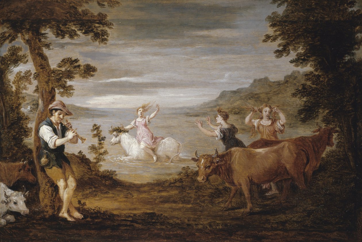 Europas våldtäkt, 1654-56 av David Teniers the Younger