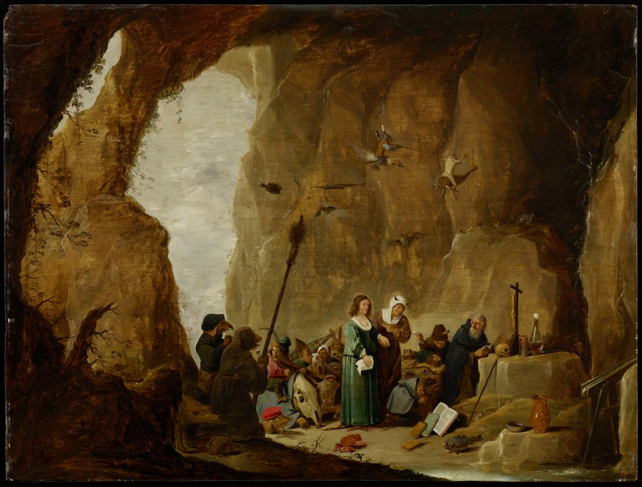 The Temptation of St. Anthony (olja på panel) av David Teniers the Younger