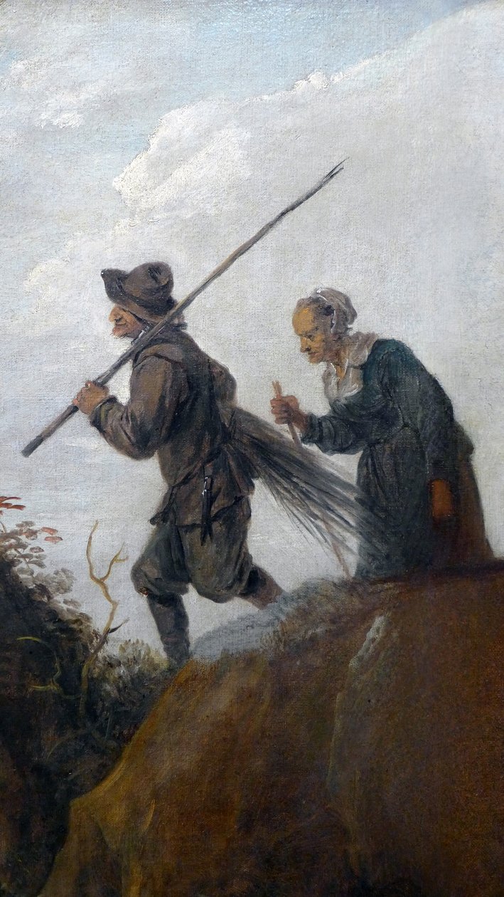 Skogshuggarna: detaljpar om två gamla bönder av David Teniers the Younger