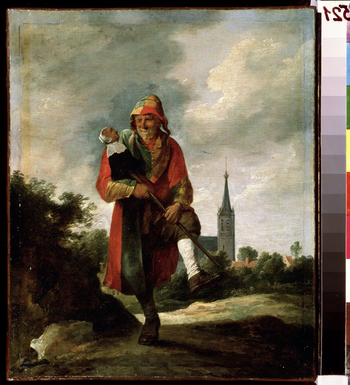 En dåre (En dåre). Målning av David Teniers den yngre (1610-1690). Olja på duk, 35 x 29 cm, ca 1640. Flamländsk konst, barockkonst. Pushkin Museum of Fine Arts, Moskva. av David Teniers the Younger