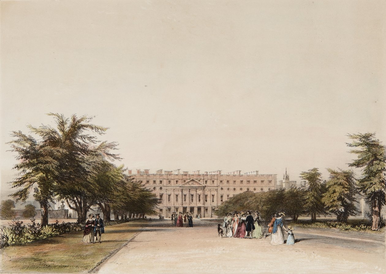 East Front och Great Fountain Garden av David the younger Cox