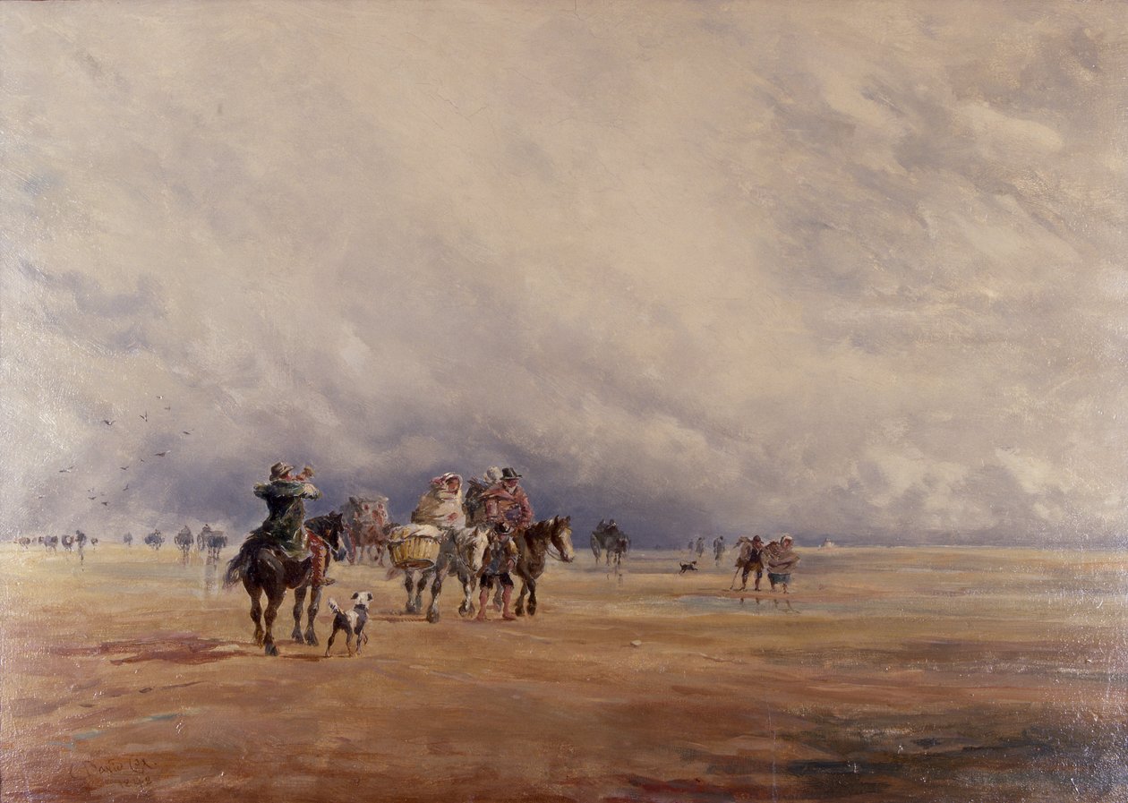 Lancaster Sands, Morecambe Bay (Treasures) 1842 (olja på duk) av David the younger Cox