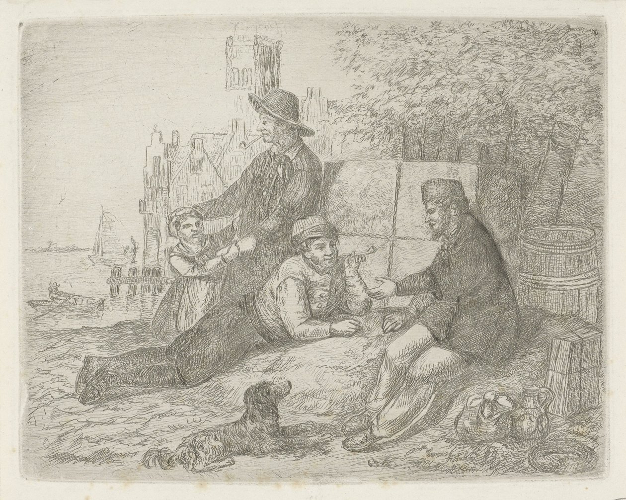 Figurer vid vattnet av David van der Kellen