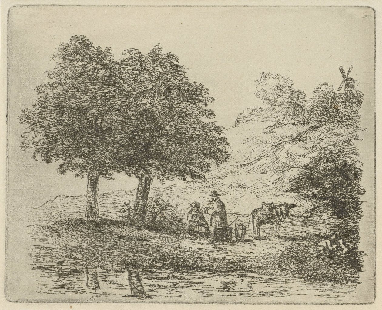 Landskap med familj av David van der Kellen