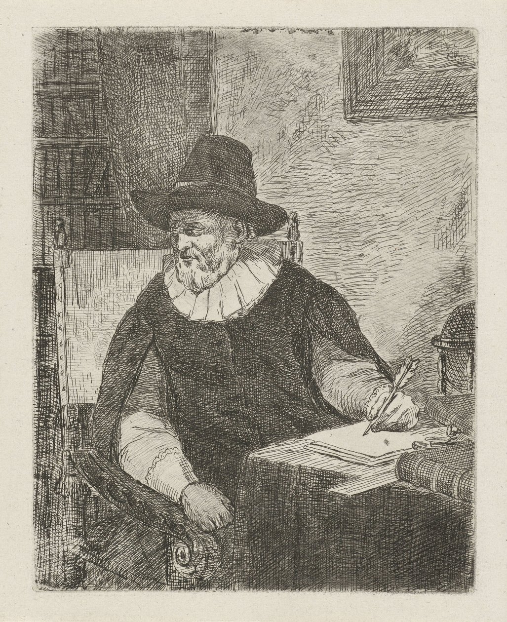 Man i ett arbetsrum av David van der Kellen