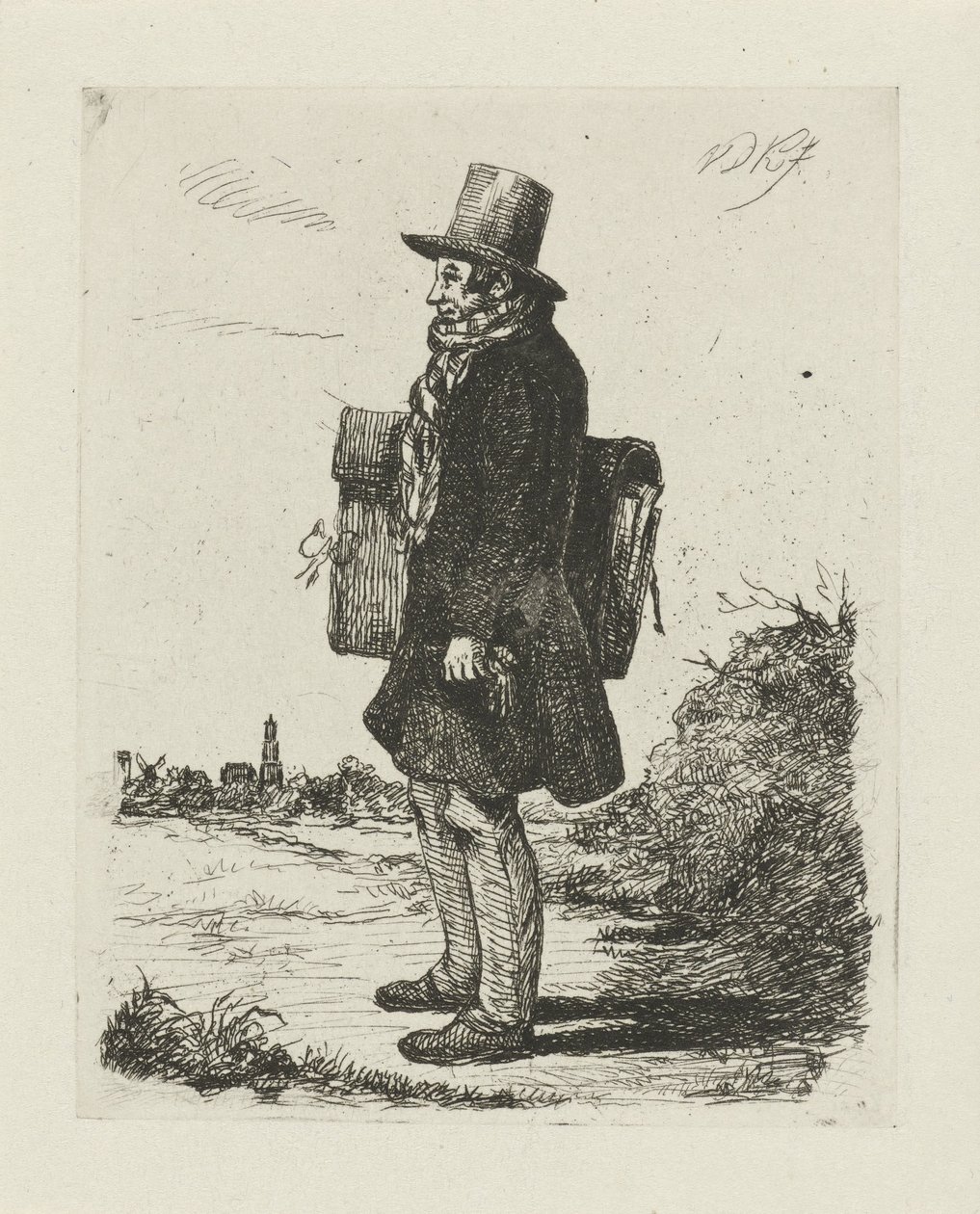 Porträtt av Hermanus Jan Hendrik Rijkelijkhuizen av David van der Kellen