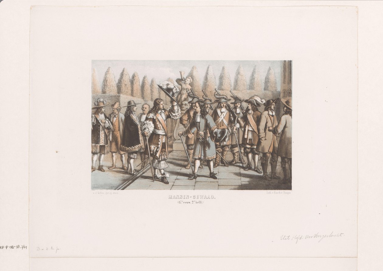 Möte mellan adelsmän Herrdräkt (1600-talet, andra halvan) (titel på föremålet) av David van der Kellen
