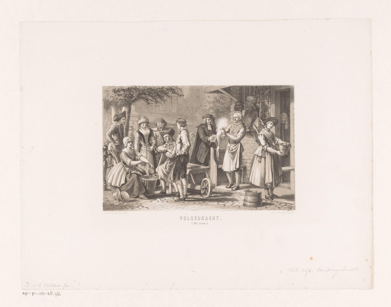 perukmakare Folkdräkt (1700-tal) (titel på föremål) av David van der Kellen