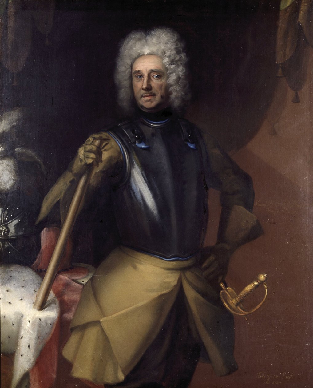 Carl Gustaf Mörner (1658-1721), greve, kungligt råd, fältmarskalk, hovrättspresident, gift med 1. friherrinnan Catharina Margareta Bonde, 2. grevinnan Christina Anna Bielke av David von Krafft