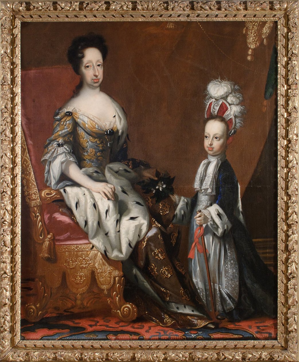 Hedvig Eleonora (1636-1715), prinsessa av Holstein-Gottorp, drottning av Sverige, och hennes barnbarnsbarn Karl Fredrik (1700-1739), hertig av Holstein-Gottorp, 1704 av David von Krafft