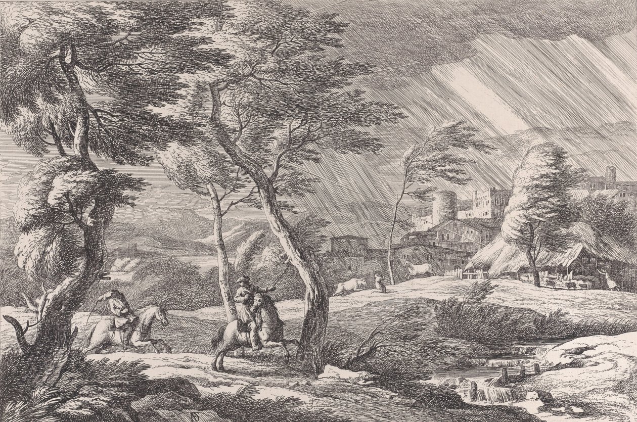 Plåt 6: stormen, 1743. av Davide Antonio Fossati