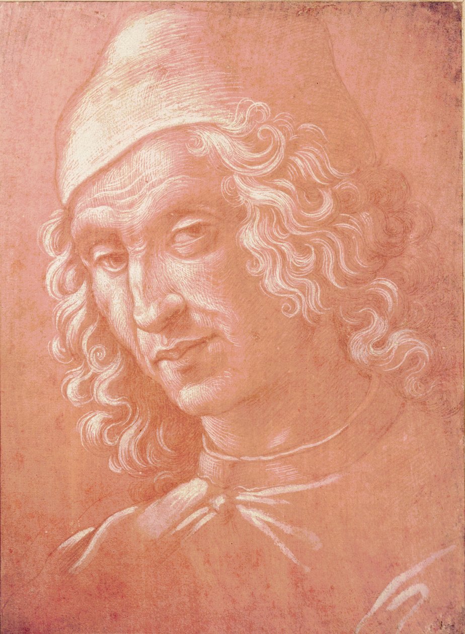 Head of a Man (silverpoint på papper) av Davide Ghirlandaio